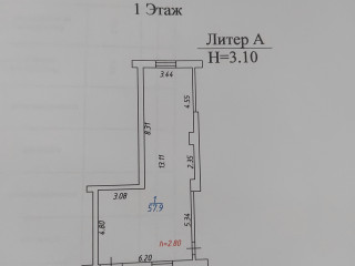 План помещения: Аренда помещения свободного назначения, 58 м² , улица Дзержинского 4 , №1