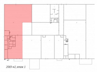 План помещения: Аренда склада, 2117 м² , Мебельная улица  , №1