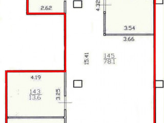 План помещения: Аренда офиса, 135 м² , Левашовский проспект  , №1