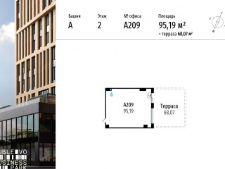 Продажа офиса 95 м² МКАД, 64-й километр 1