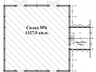 План помещения: Аренда склада, 1395 м² , Хлебный проезд 30 , №1