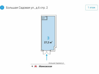 Фотография Аренда помещения свободного назначения, 27 м² , Большая Садовая улица 6с2  №3