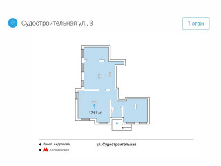Фотография Аренда помещения свободного назначения, 174 м² , Судостроительная улица 3  №2