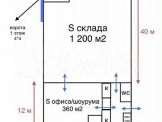 План помещения: Аренда склада, 1600 м² , улица Электропультовцев  , №1