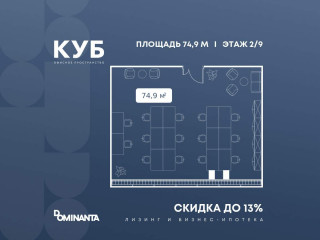 Продажа офиса 75 м² улица Алексея Свиридова 17